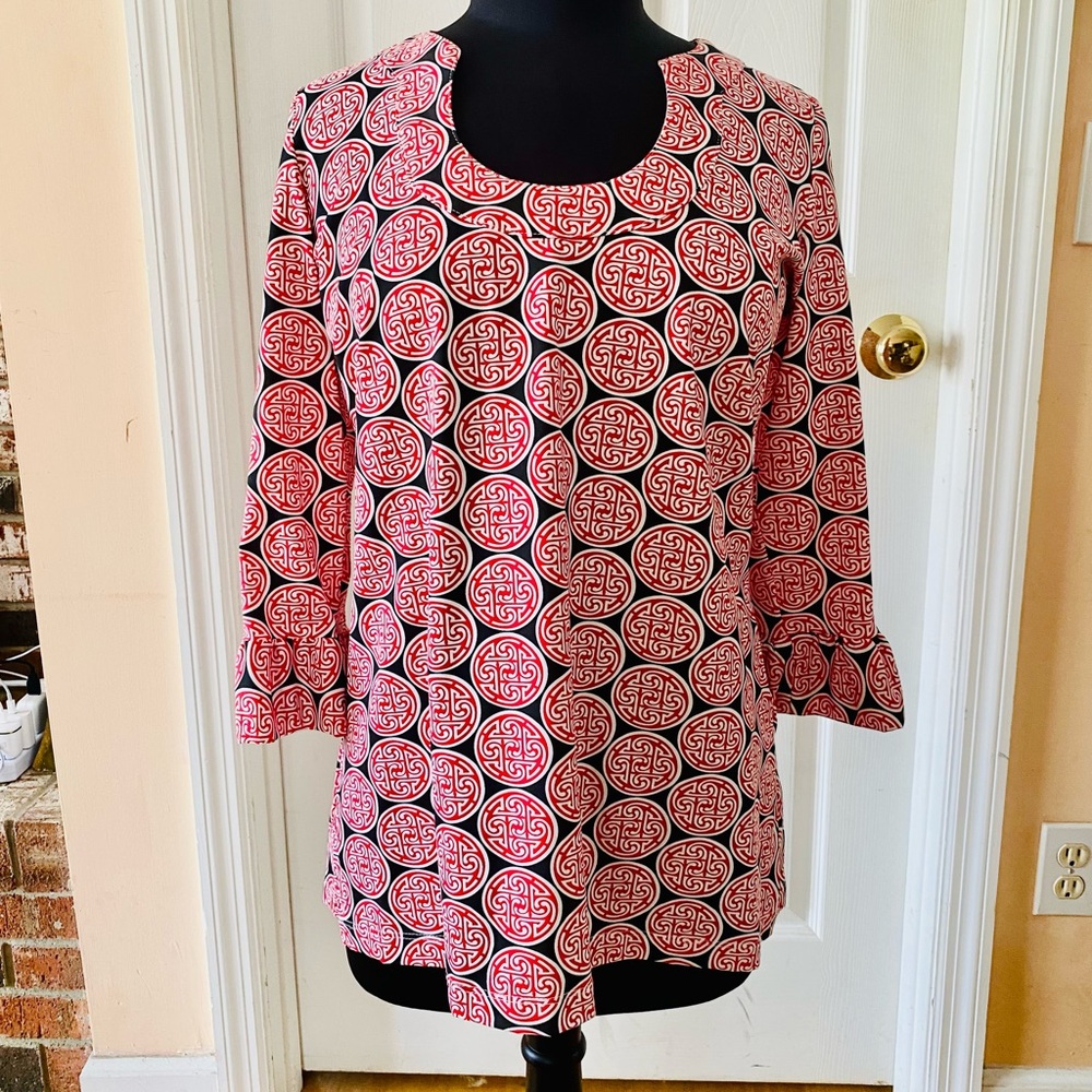 Katherine Way Pink and Black Patterned Blouse